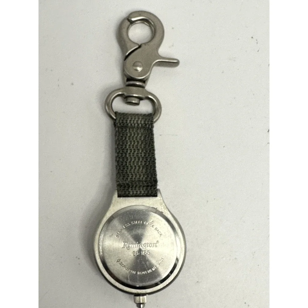 Remington‎ Clip-On Pocket Watch 38-185 New Battery 43MM Blue Dial H25